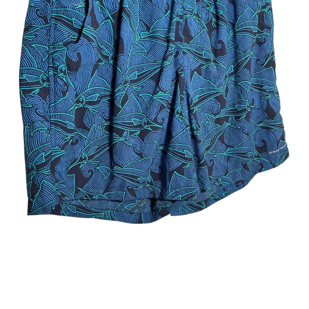 Columbia Swim Shorts Men's Large Blue Printed Line Trunks Bathing Suit - Picture 3 of 10